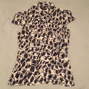 Mossimo | Blue & White Floral Sheer Blouse